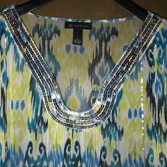 Sheer swim coverup with sequin detail - Picture 2 of 5